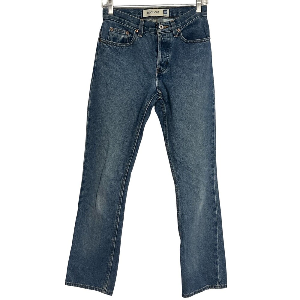 Gap Boot Cut Button Down 5 Pocket Blue Denim Jeans Women's Size 2 R School Fall